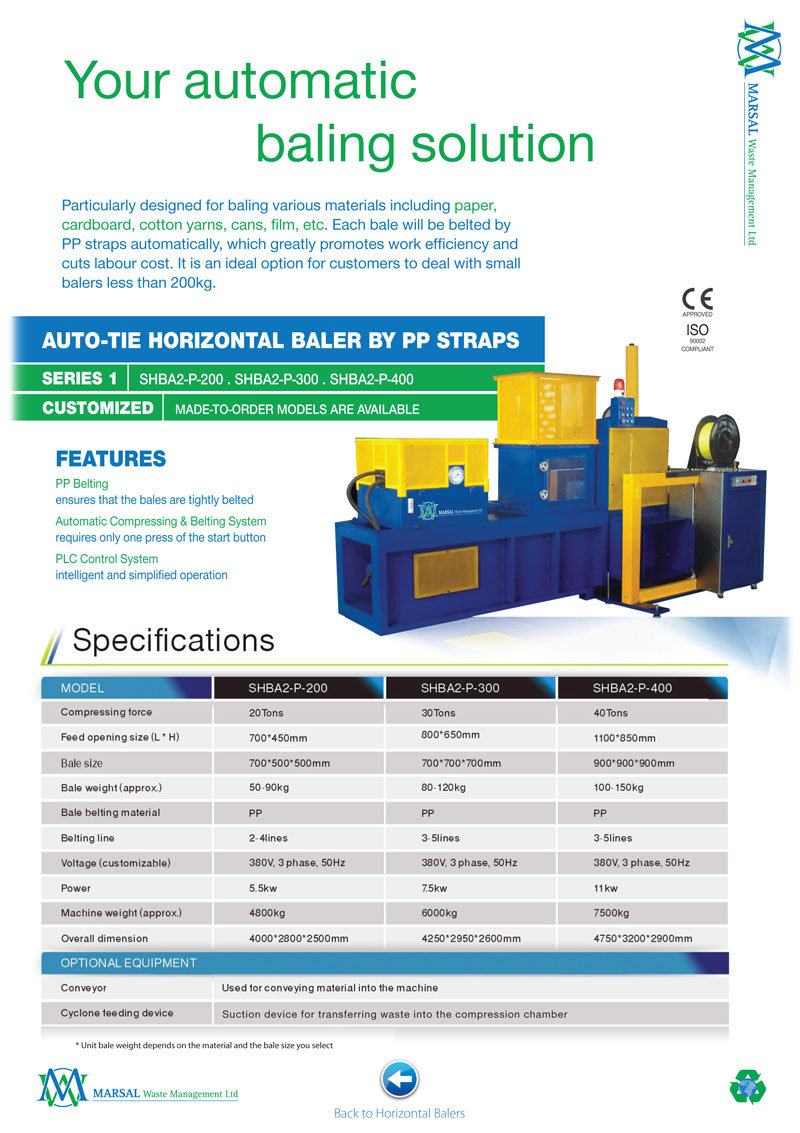 Automatic PP Strap Compactor and Baler